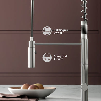 Chalet Single Handle, Pull-Down Kitchen Faucet in Brushed Nickel