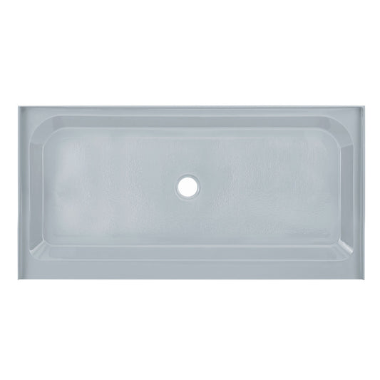 Voltaire 60" x 30" Single-Threshold, Center Drain, Shower Base in Gray