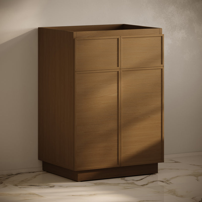 St. Tropez 24" Freestanding Bathroom Vanity Cabinet without Top in Brown Oak