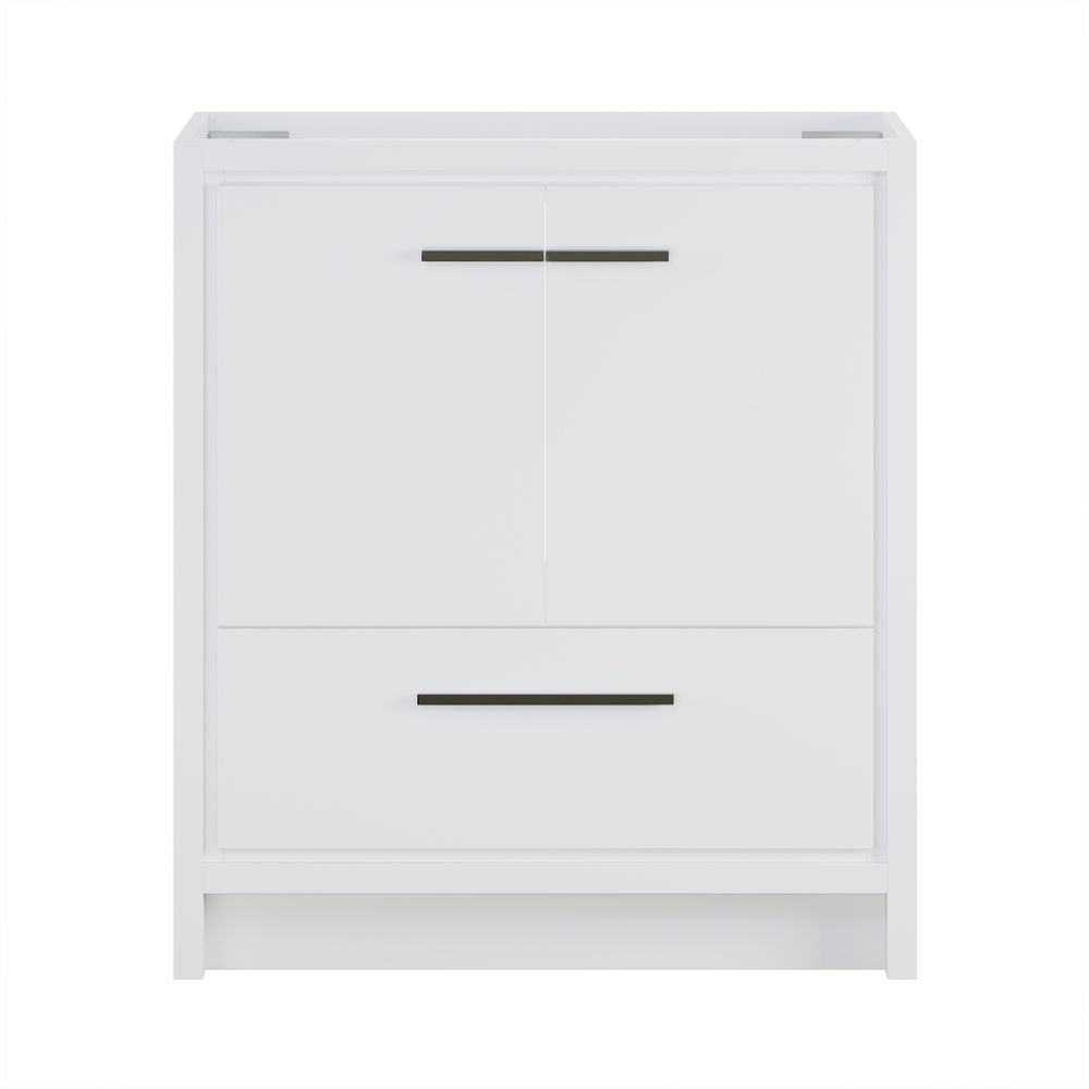 Virage 30" Freestanding Bathroom Vanity in White without Sink Top