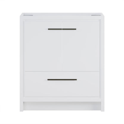 Virage 30" Freestanding Bathroom Vanity in White without Sink Top