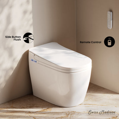 Avancer One Piece Smart Toilet 1.28 GPF in Glossy White with Heated Bidet, Air Drying, Night Light, Foot Sensor