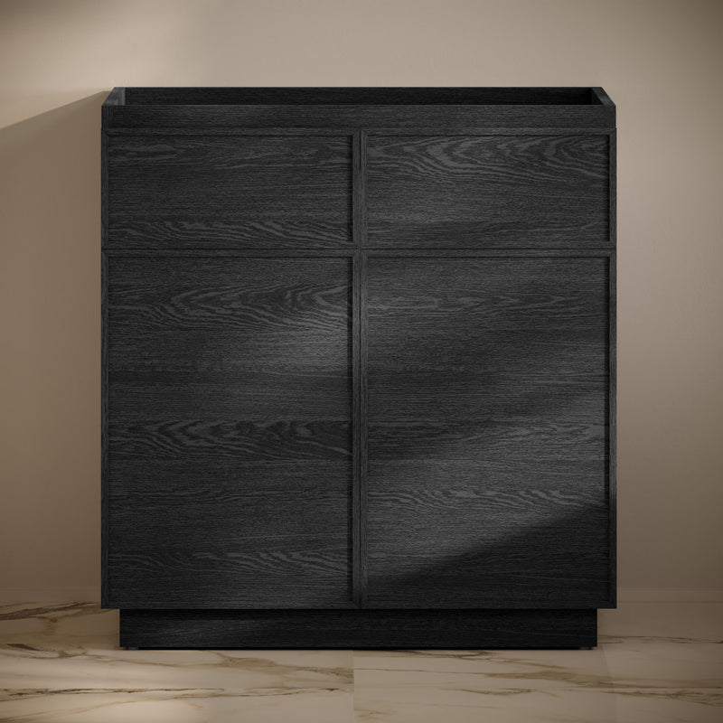 St. Tropez 36" Freestanding Bathroom Vanity Cabinet without Top in Black Oak