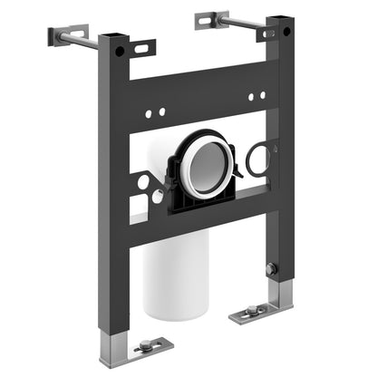 Hugo H Wall-Hung Toilet in Glossy White with Manual Bidet and 2x6 Supporting Frame
