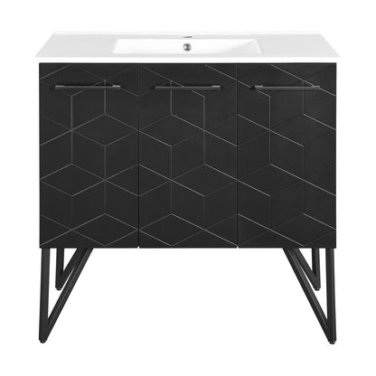 Annecy 36" Freestanding Bathroom Vanity in Phantom Black with Sink Top