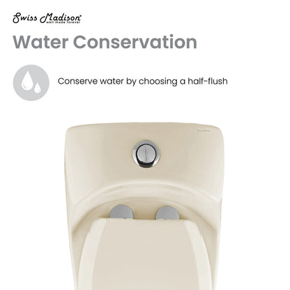 Chateau One-Piece Elongated Dual-Flush Toilet in Bisque 1.1/1.6 gpf