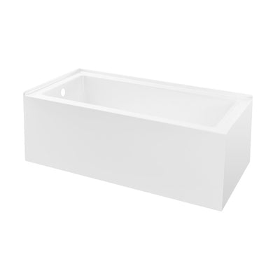 Voltaire 72 x 36 Left Drain Soaking Alcove Corner Apron Bathtub in Glossy White