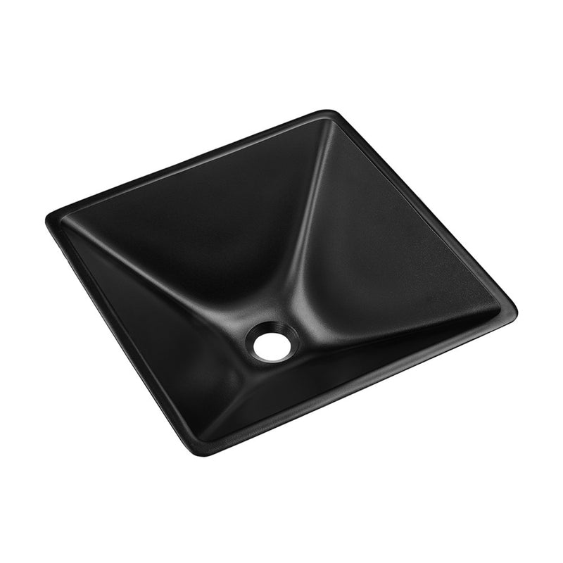 Claire 15.5" Glass Vessel Sink, Black