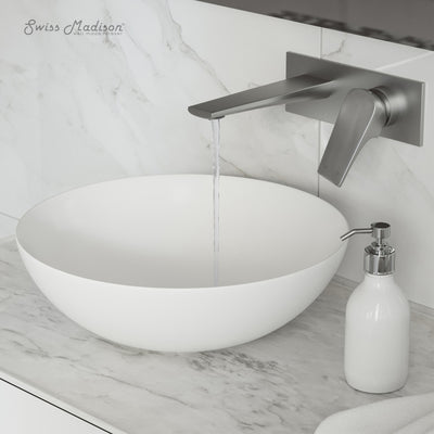 Monaco Single-Handle, Wall-Mount, Bathroom Faucet in Brushed Nickel