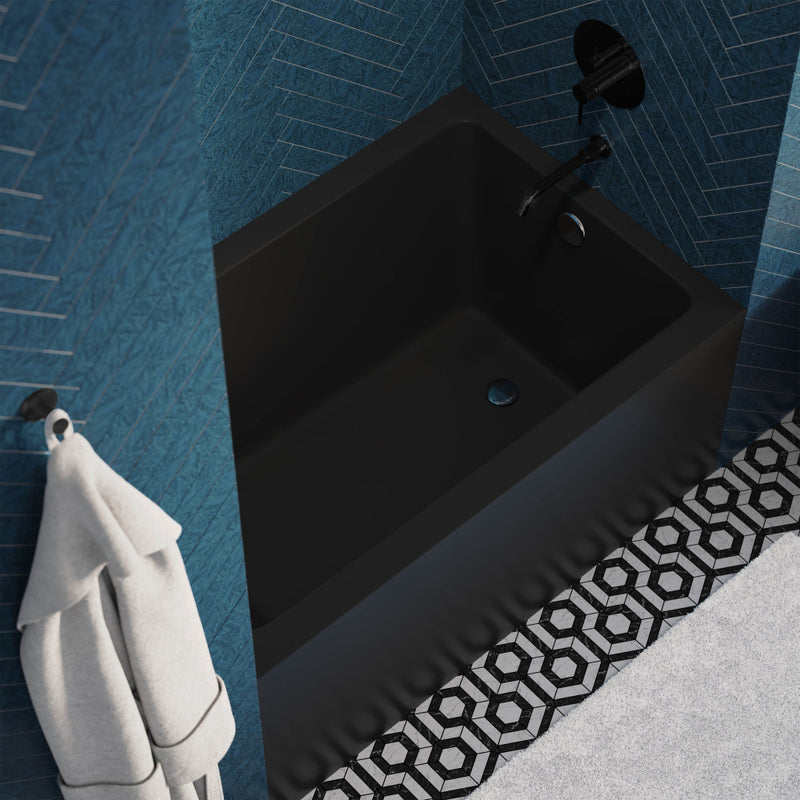 Voltaire 48" x 32" Right-Hand Drain Alcove Bathtub with Apron in Matte Black