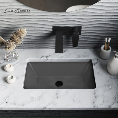 Voltaire 21" Rectangular Ceramic Undermount Bathroom Sink in Matte Gray