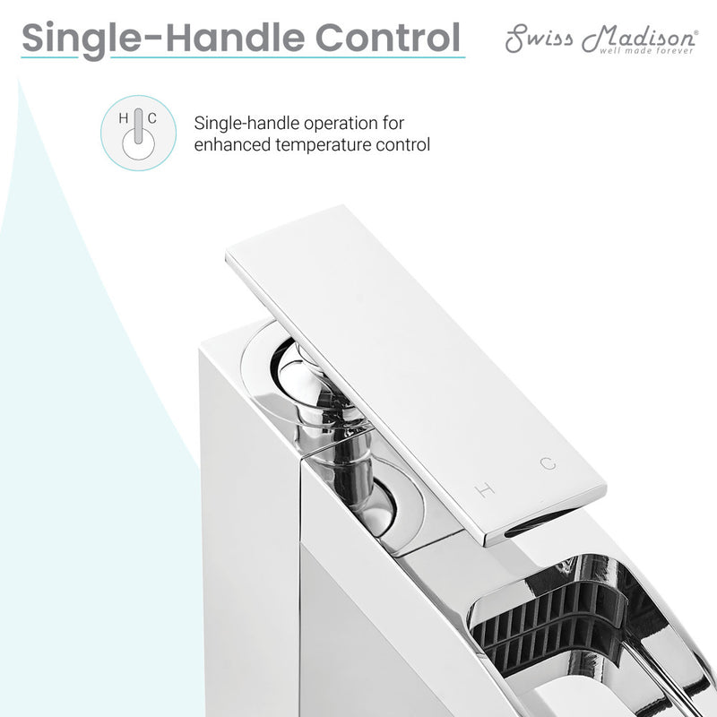 Concorde Single Hole, Single-Handle, High Arc Waterfall, Bathroom Faucet in Chrome