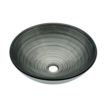Cascade 16.5 Glass Vessel Sink with Faucet, Smoky Gray