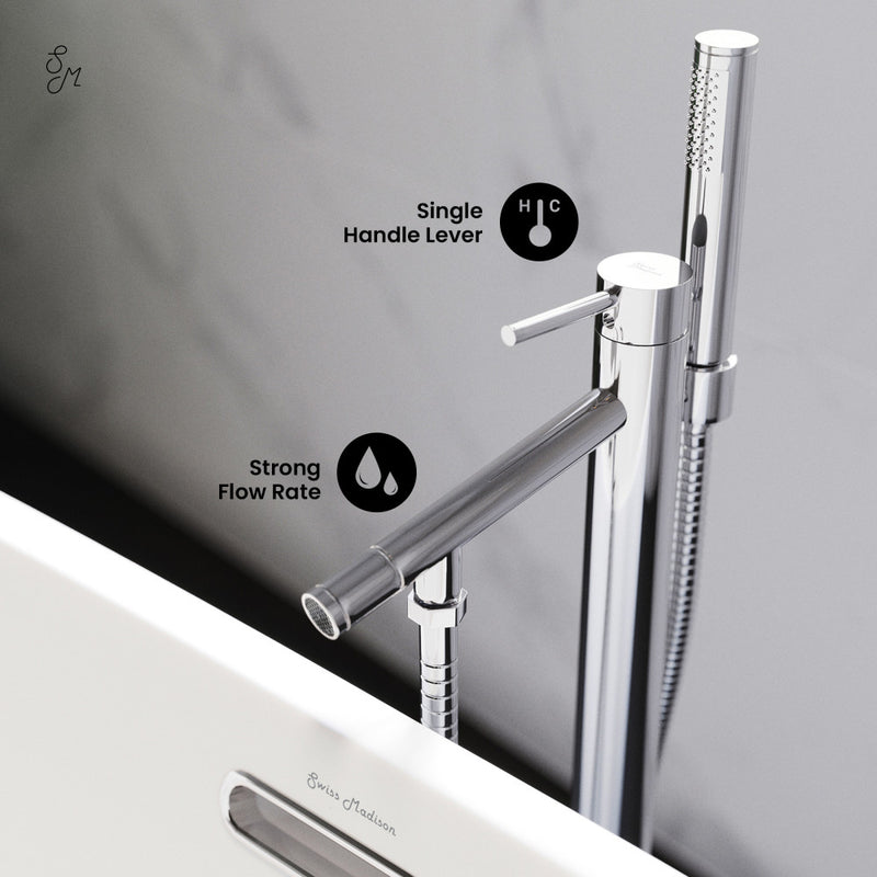 Plaisir Freestanding Bathtub Faucet in Chrome
