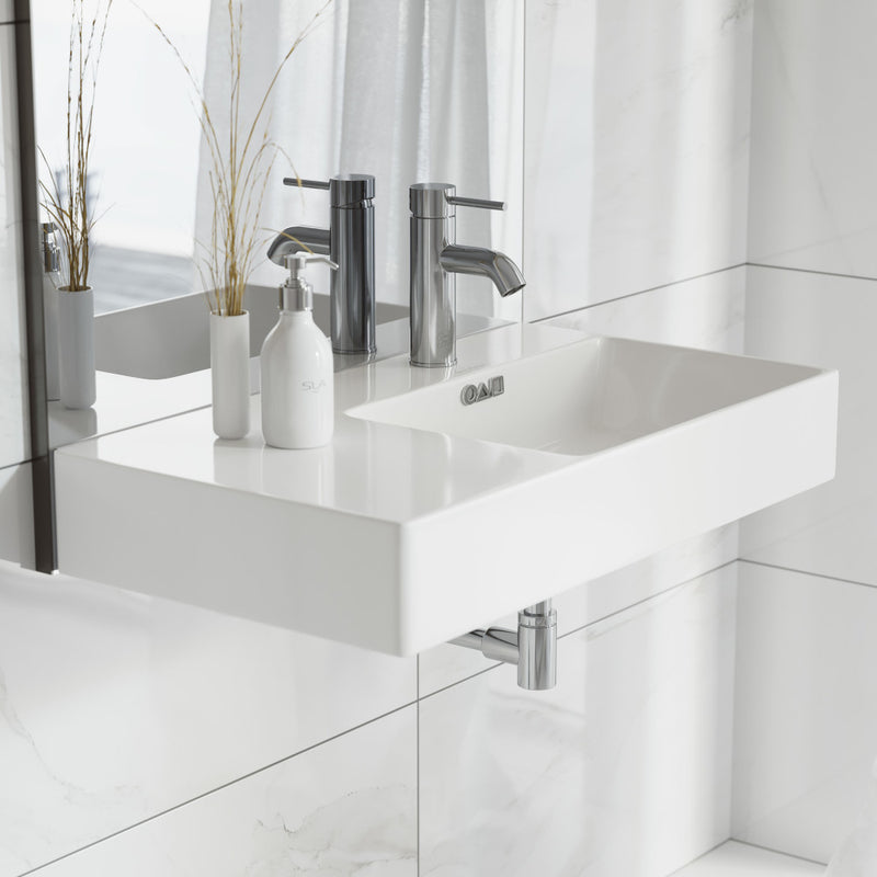 St. Tropez 30" Rectangle Wall-Mounted Sink with Right Side Faucet Mount