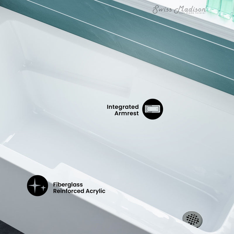 Ivy 60" x 30" Right-Hand Drain Alcove Bathtub with Apron