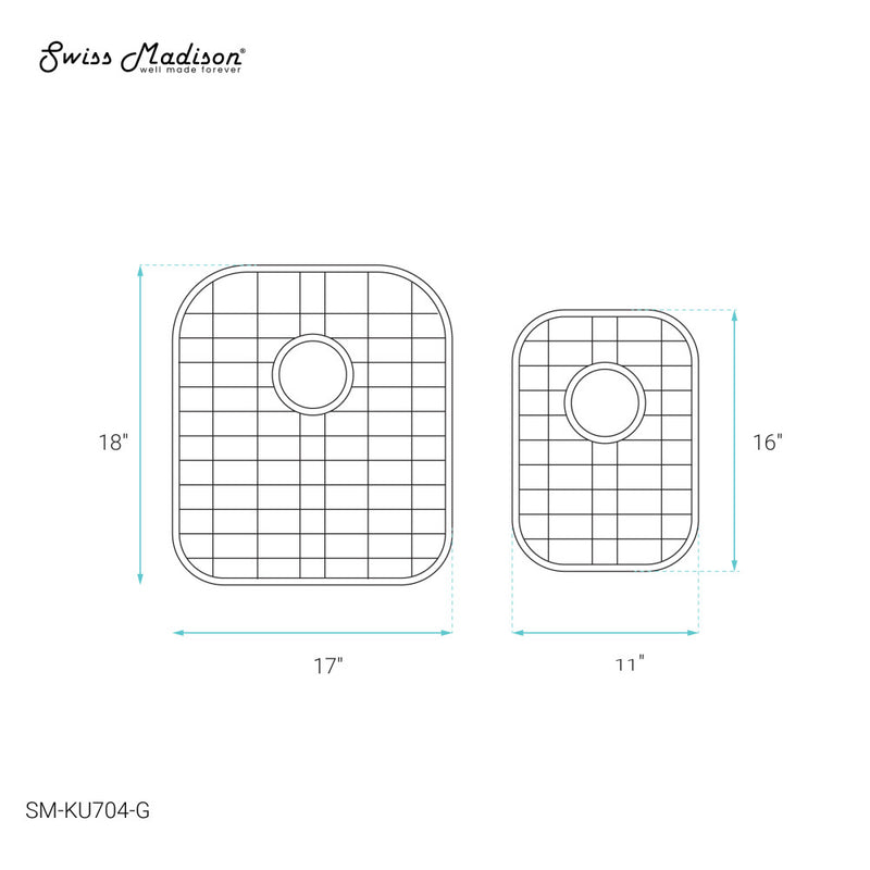 Stainless Steel, Undermount Kitchen Sink Grid for 33 x 22 Sinks