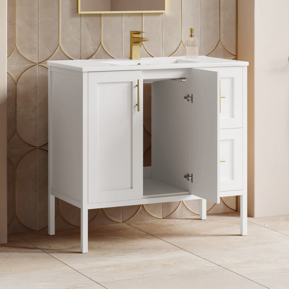 Forme 36" Modular Freestanding Bathroom Vanity with Sink Top in White