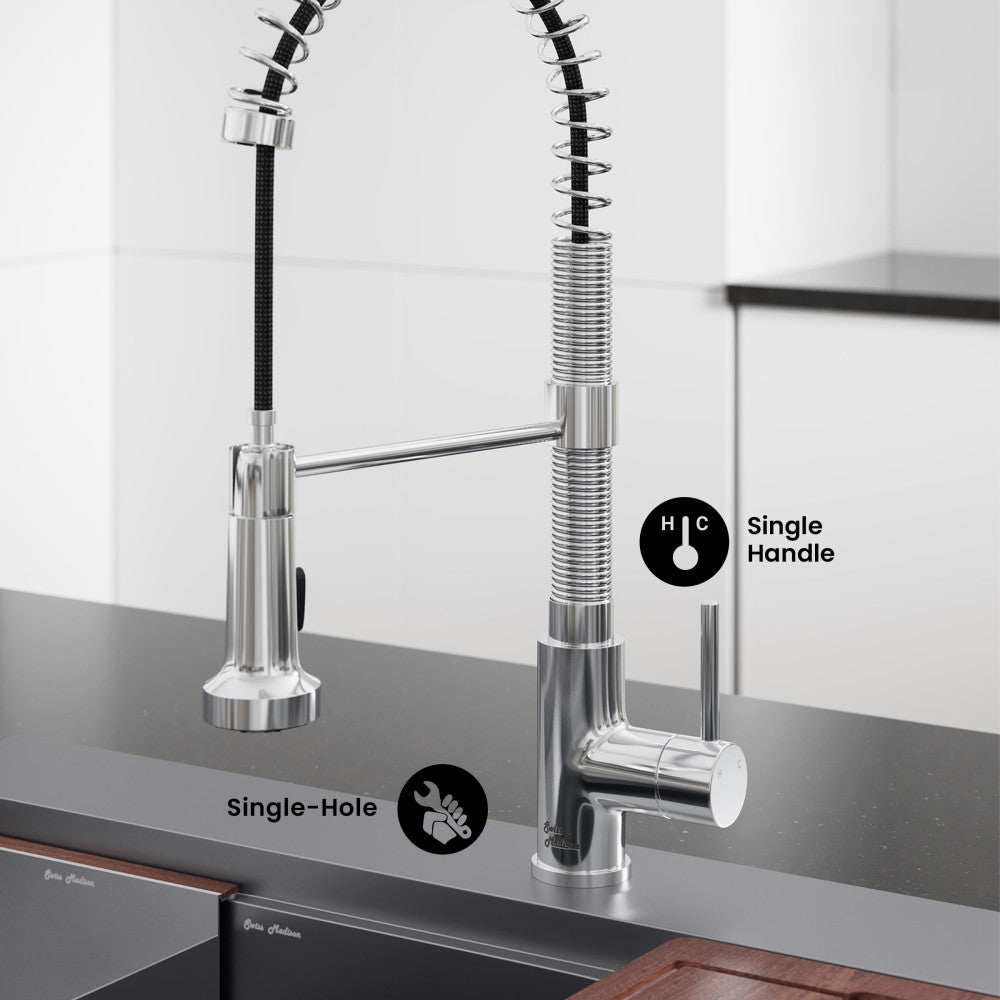 Nouvet Single Handle, Pull-Down Kitchen Faucet in Chrome