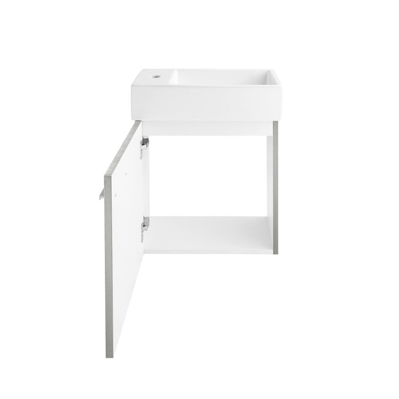 Colmer 18 Single, Brushed Gray, One Cabinet, Bathroom Vanity