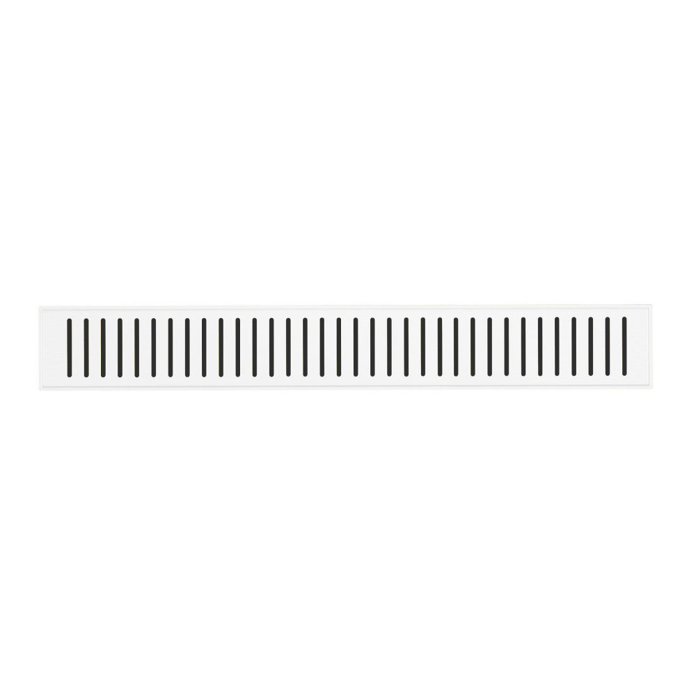 Voltaire 24" Stainless Steel Linear Shower Drain in Matte White