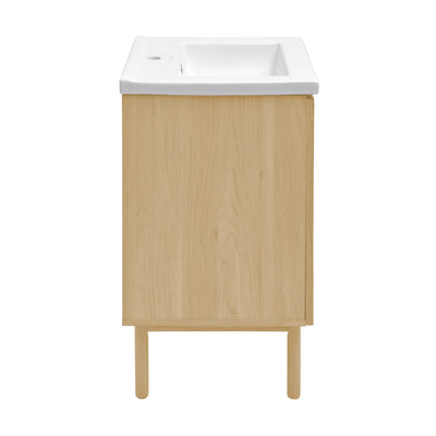 Classe 18" Freestanding Bathroom Vanity in Natural Oak with Sink Top