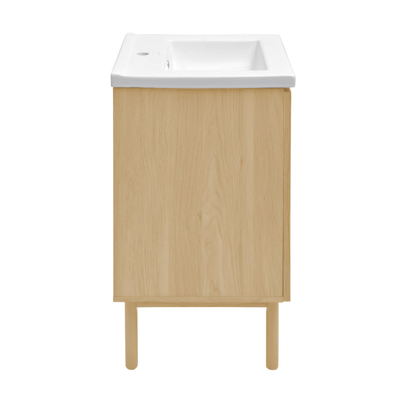 Classe 18" Freestanding Bathroom Vanity in Natural Oak with Sink Top