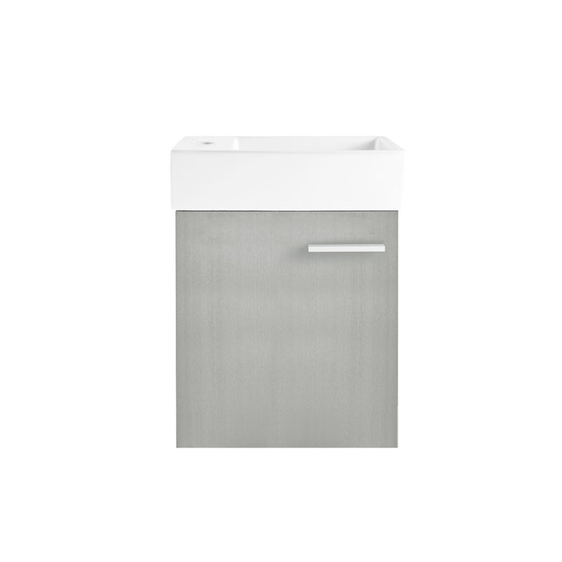Colmer 18 Single, Brushed Gray, One Cabinet, Bathroom Vanity