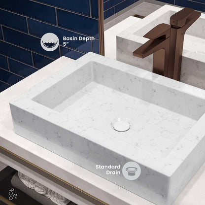 Voltaire 22" Ceramic Vessel Bathroom Sink in Static White