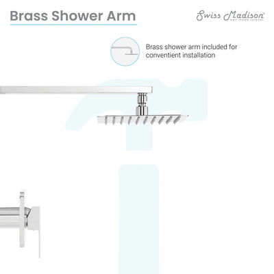 Concorde Single-Handle 1 Spray 8" Wall Mounted Fixed Shower Head in Chrome (Valve Included)