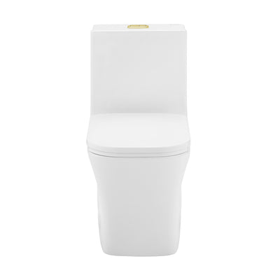 Concorde One Piece Square Toilet Dual Flush, Brushed Gold Hardware 1.1/1.6 gpf