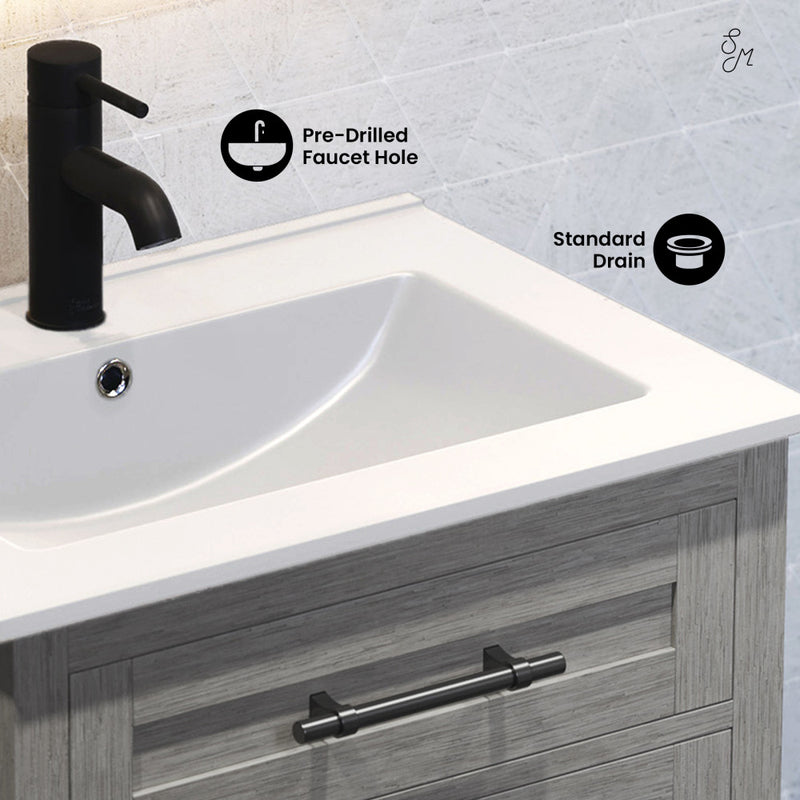 Calice 24" Bathroom Vanity in Carbon Gray