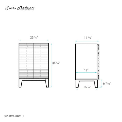 Cascade 24'' Bathroom Vanity in White - Cabinet