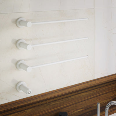 Claire 3-Bar Electric Towel Warmer in Matte White