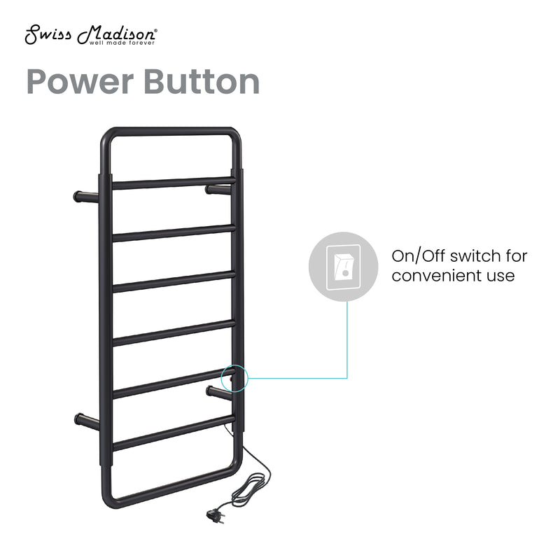 Ivy 8-Bar Electric Towel Warmer in Matte Black