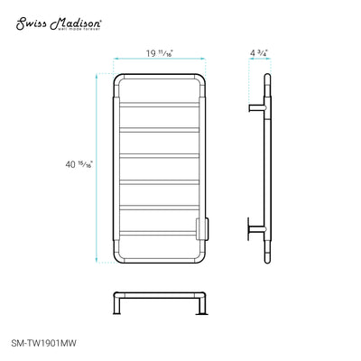 Ivy 8-Bar Electric Towel Warmer in Matte White