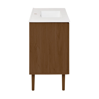 Bron 36" Freestanding Bathroom Vanity in Brown Oak with Sink Top