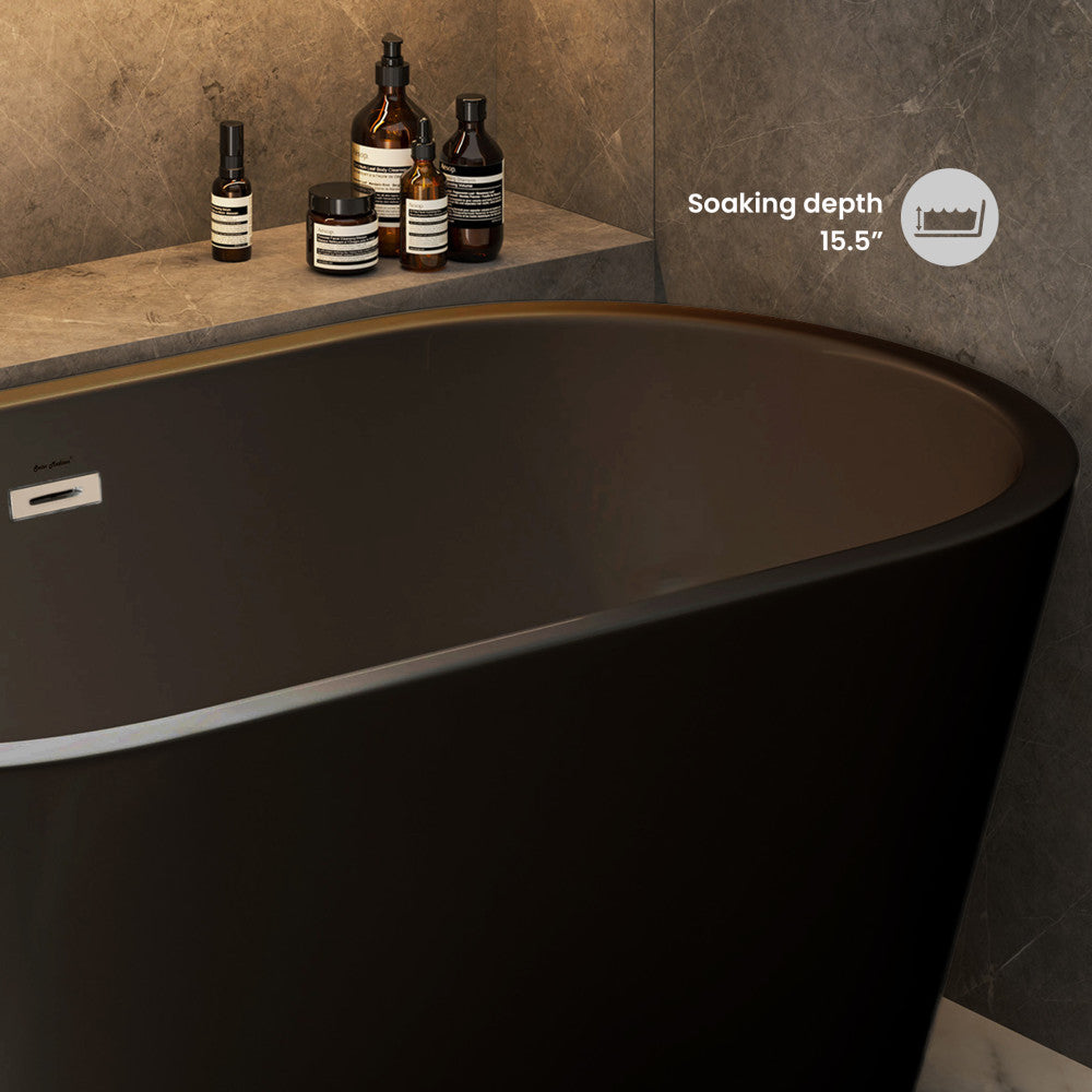 Claire 60" Freestanding Bathtub in Matte Black