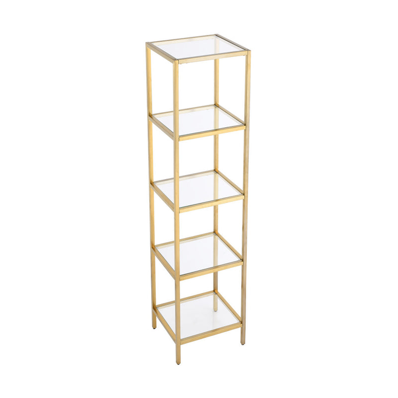 Pierre 16"x65"x14" Freestanding Linen Cabinet in Brushed Gold