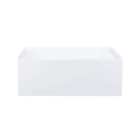 Voltaire 54 x 30 Skirted Right Drain Soaking Apron Bathtub in Glossy White with Integrated Overflow and Armrest, Drain Included
