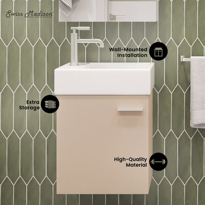 Colmer 18" Wall-Mounted Bathroom Vanity in Sandstone