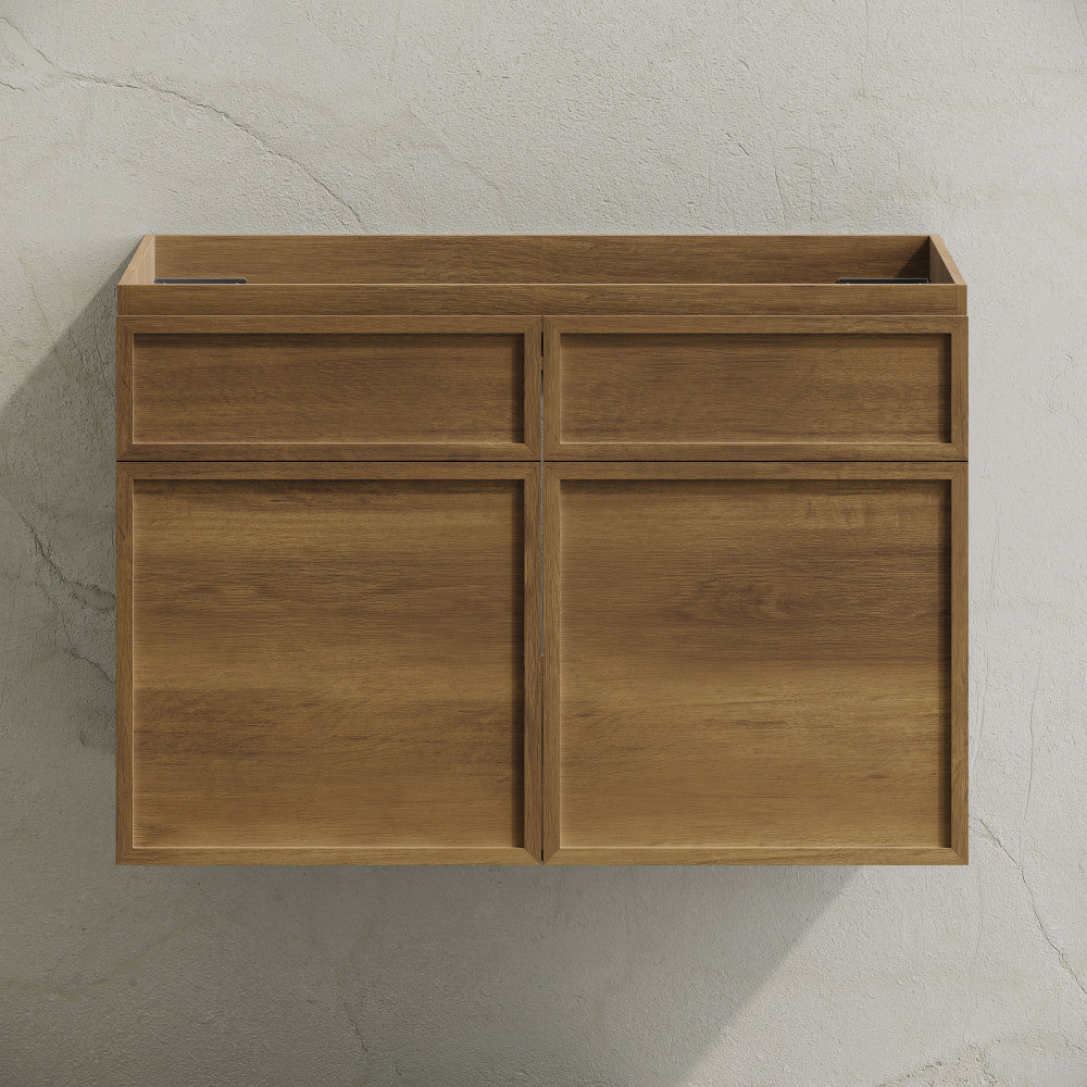 St. Tropez 30" Wall-Mounted Bathroom Vanity Cabinet without Top in Brown Oak