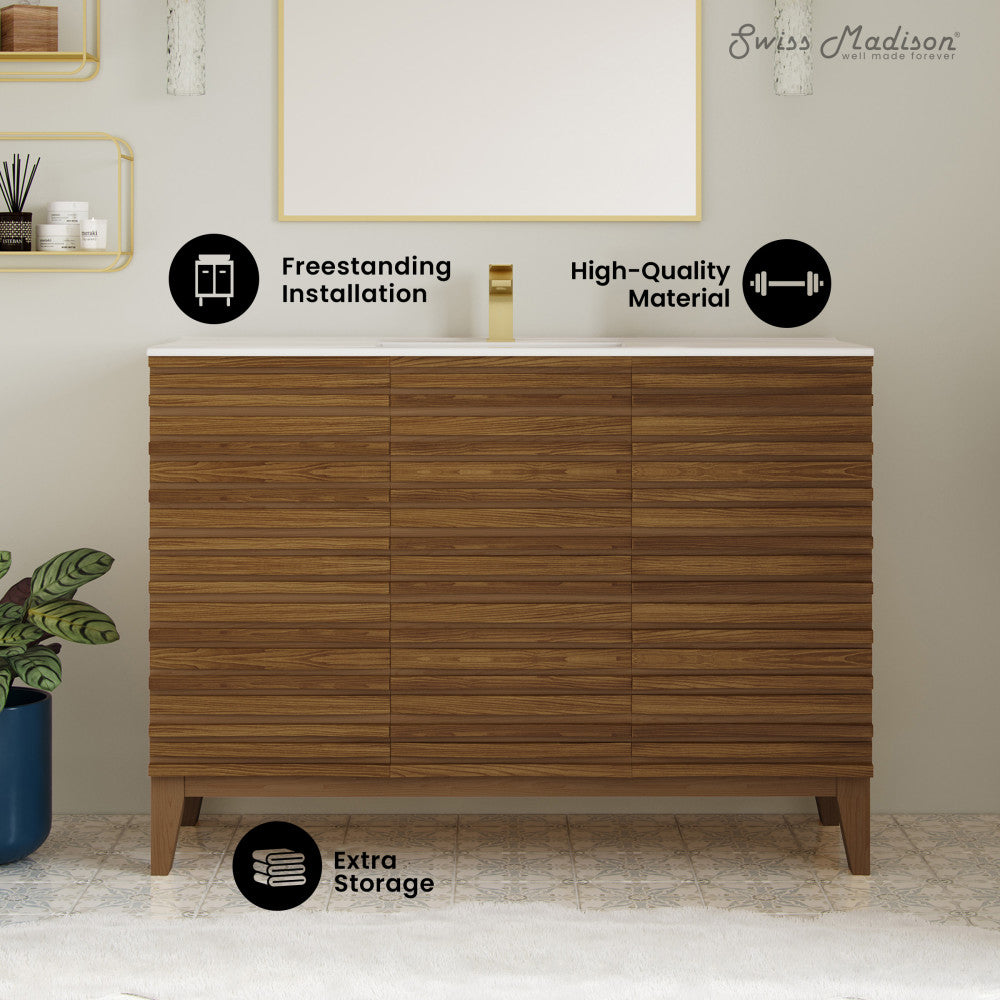 Cascade 48'' Bathroom Vanity in Brown Oak