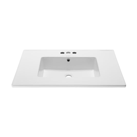 Voltaire 31 Vanity Top Sink with 3 Centerset Faucet Holes