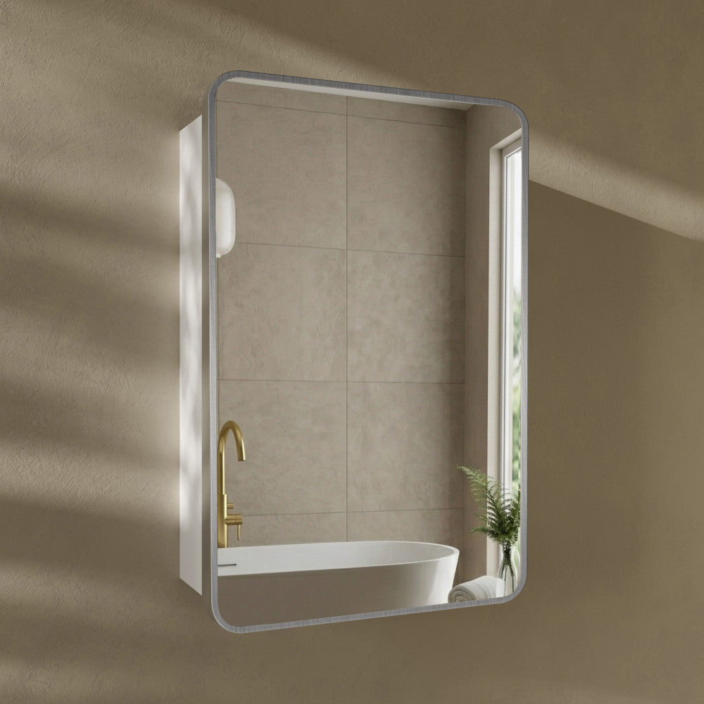 Pierre 20 x 30 Rectangle Recessed/Wall Mount Medicine Cabinet with Mirror in Polished Chrome