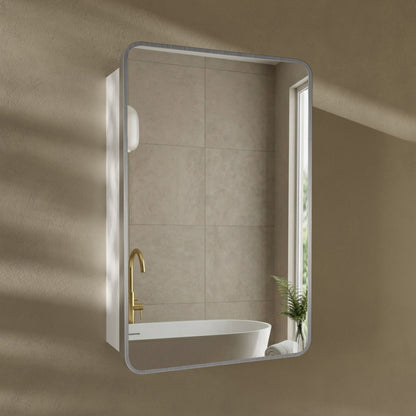 Pierre 20 x 30 Rectangle Recessed/Wall Mount Medicine Cabinet with Mirror in Polished Chrome