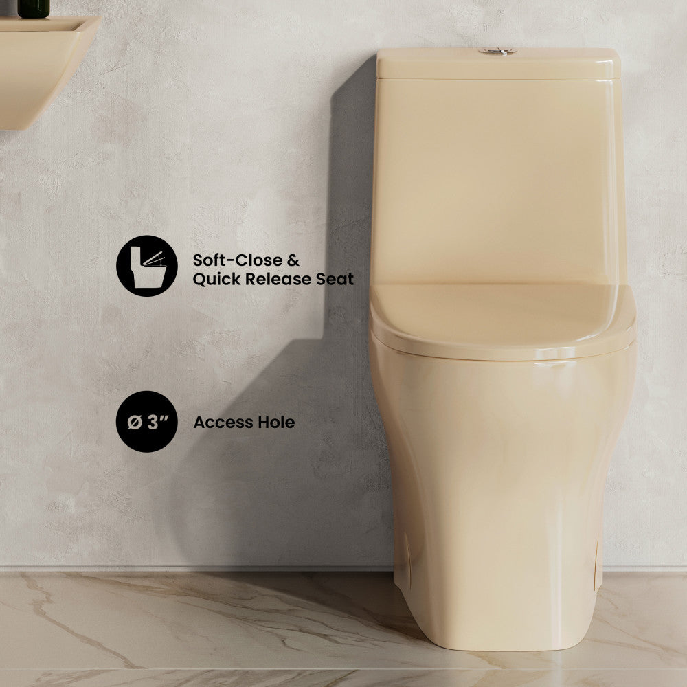 Sublime II One-Piece 10" Rough-in 1.1/1.6 GPF Dual Top Flush Round Toilet in Glossy Bisque