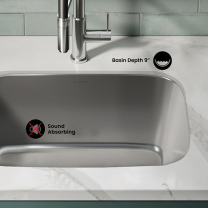 Toulouse 27 x 18 Stainless Steel, Single Basin, Undermount Kitchen Sink
