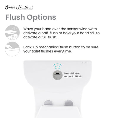 Sublime One Piece Elongated Toilet with Touchless Retrofit Dual Flush 1.1/1.6 gpf