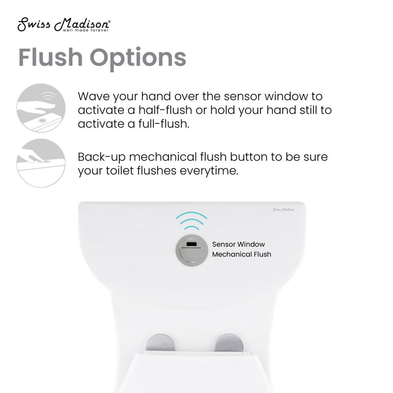 Sublime One Piece Elongated Toilet with Touchless Retrofit Dual Flush 1.1/1.6 gpf